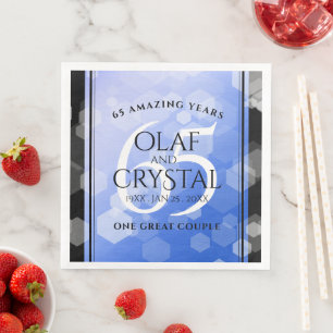 Elegant 65th Blue Sapphire Wedding Jubileum Servet