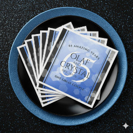 Elegant 65th Blue Sapphire Wedding Jubileum Servet