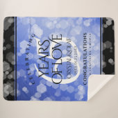 Elegant 65th Blue Sapphire Wedding Jubileum Sherpa Deken (Voorkant (horizontaal))