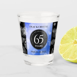 Elegant 65th Blue Sapphire Wedding Jubileum Shot Glas