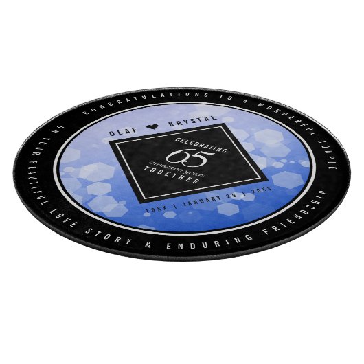 Elegant 65th Blue Sapphire Wedding Jubileum Snijplank (Hoek)