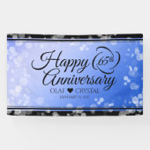 Elegant 65th Blue Sapphire Wedding Jubileum Spandoek (Horizontaal)