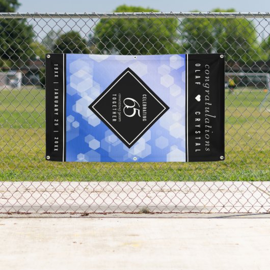 Elegant 65th Blue Sapphire Wedding Jubileum Spandoek (Insitu)