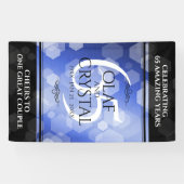 Elegant 65th Blue Sapphire Wedding Jubileum Spandoek (Horizontaal)