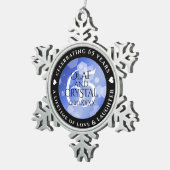 Elegant 65th Blue Sapphire Wedding Jubileum Tin Sneeuwvlok Ornament (Rechts)