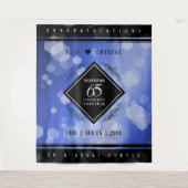 Elegant 65th Blue Sapphire Wedding Jubileum Wandkleed (Voorkant)
