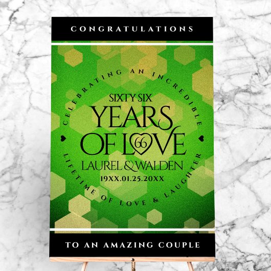 Elegant 66th Titanite Wedding Jubileum Acryl Bord