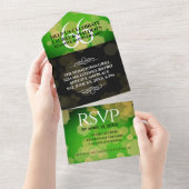 Elegant 66th Titanite Wedding Jubileum All In One Uitnodiging (Afscheurbaar)