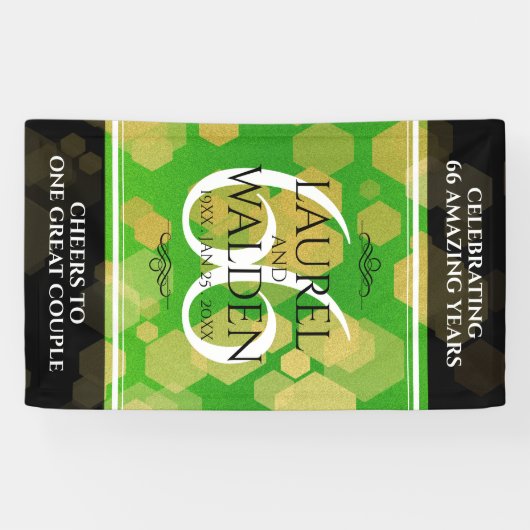 Elegant 66th Titanite Wedding Jubileum Banner (Horizontaal)