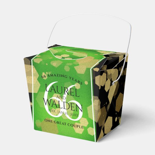 Elegant 66th Titanite Wedding Jubileum Bedankdoosjes (Voorkant Zijde)