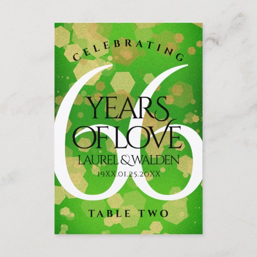 Elegant 66th Titanite Wedding Jubileum Bedankkaart (Achterkant)