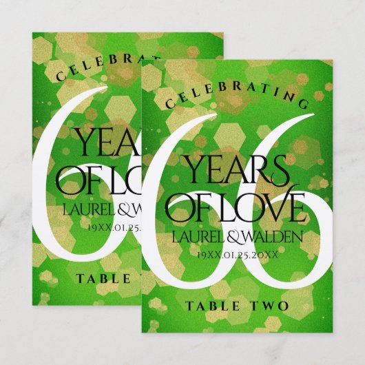 Elegant 66th Titanite Wedding Jubileum Bedankkaart (Voorkant / Achterkant)