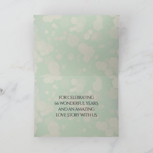Elegant 66th Titanite Wedding Jubileum Bedankkaart (Binnen)