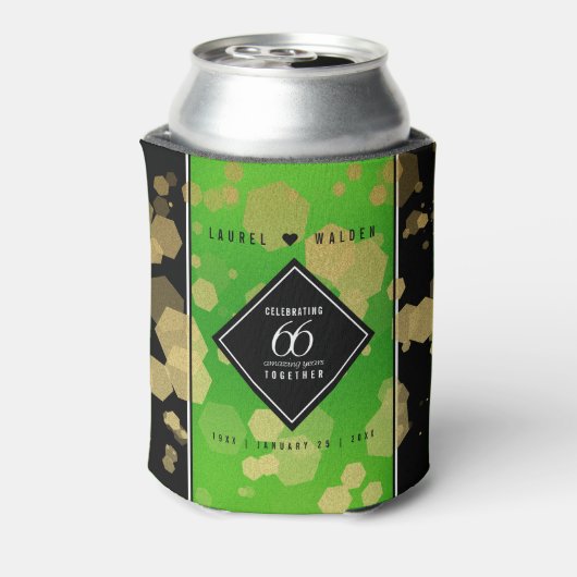 Elegant 66th Titanite Wedding Jubileum Blikjeskoeler (Blikje Achterkant)