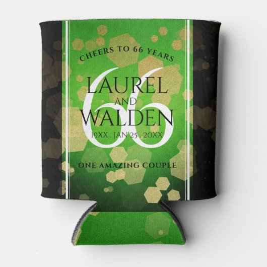 Elegant 66th Titanite Wedding Jubileum Blikjeskoeler (Voorkant)