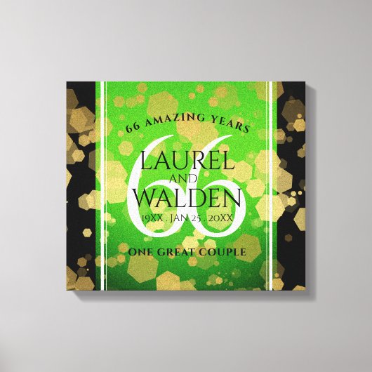 Elegant 66th Titanite Wedding Jubileum Canvas Afdruk (Voorkant)