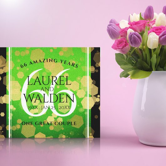 Elegant 66th Titanite Wedding Jubileum Canvas Afdruk