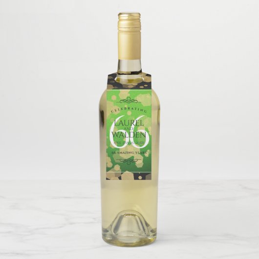 Elegant 66th Titanite Wedding Jubileum Flessenhanger (Op fles)