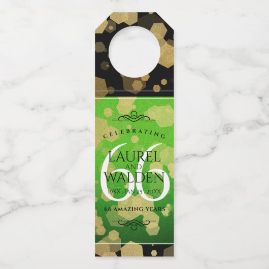 Elegant 66th Titanite Wedding Jubileum Flessenhanger (Achterkant)