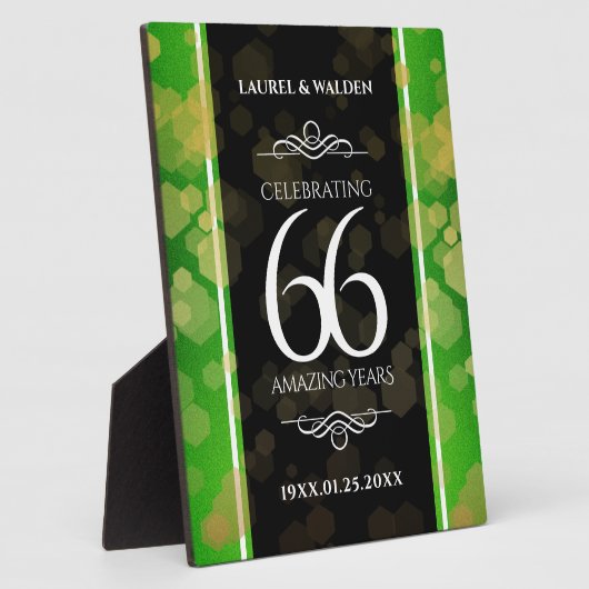 Elegant 66th Titanite Wedding Jubileum Fotoplaat (Zijkant)