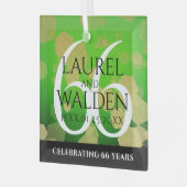 Elegant 66th Titanite Wedding Jubileum Glas Ornament (Voorkant links)