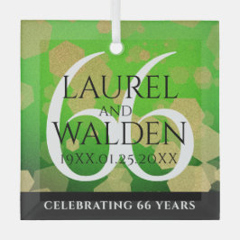 Elegant 66th Titanite Wedding Jubileum Glas Ornament