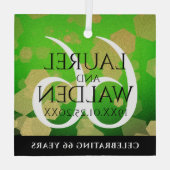 Elegant 66th Titanite Wedding Jubileum Glas Ornament (Achterkant)