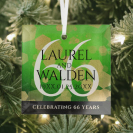 Elegant 66th Titanite Wedding Jubileum Glas Ornament