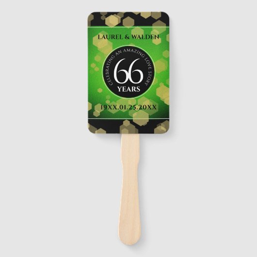 Elegant 66th Titanite Wedding Jubileum Handwaaier (Voorkant)