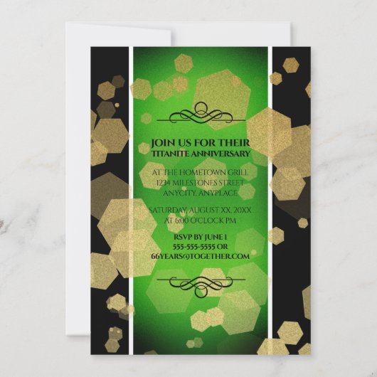 Elegant 66th Titanite Wedding Jubileum Kaart (Achterkant)