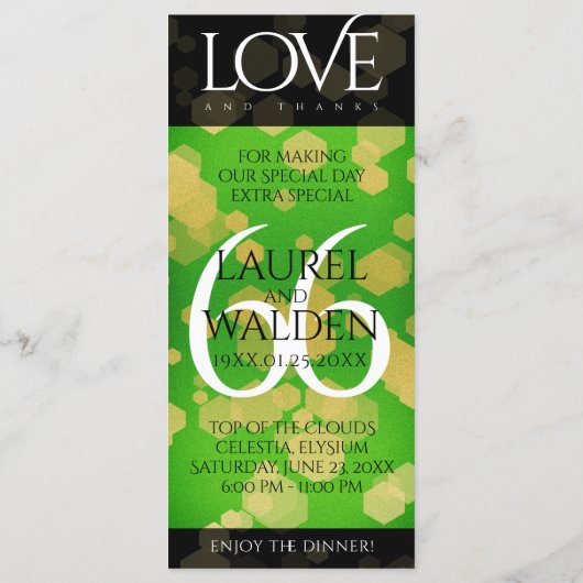 Elegant 66th Titanite Wedding Jubileum Menu (Achterkant)