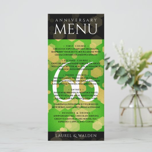 Elegant 66th Titanite Wedding Jubileum Menu (Staand voorkant)