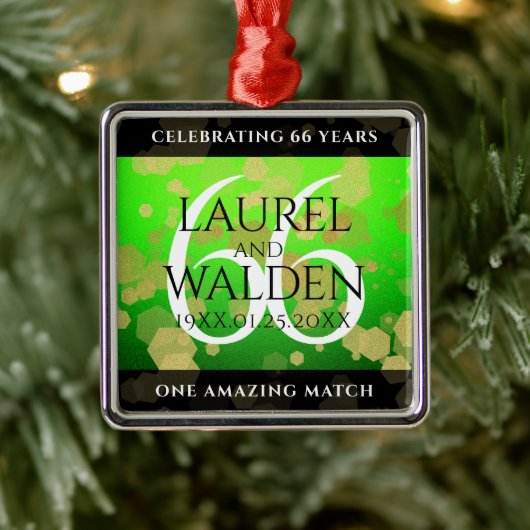 Elegant 66th Titanite Wedding Jubileum Metalen Ornament (Boom)