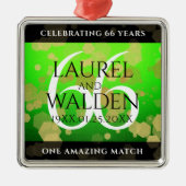 Elegant 66th Titanite Wedding Jubileum Metalen Ornament (Voorkant)