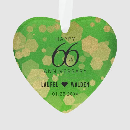 Elegant 66th Titanite Wedding Jubileum Ornament (achterkant)