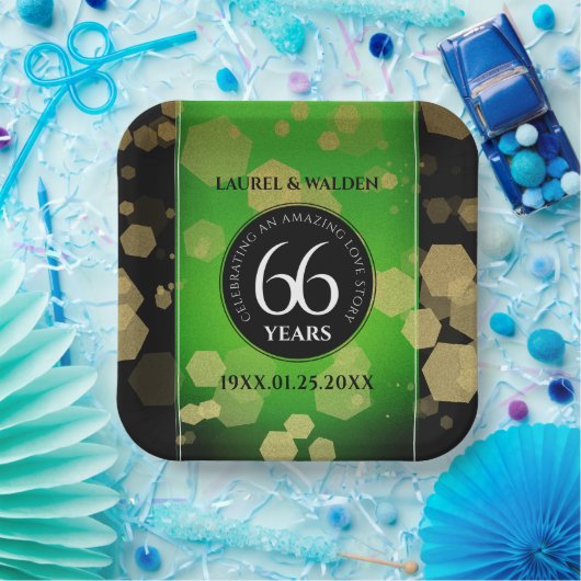 Elegant 66th Titanite Wedding Jubileum Papieren Bordje (Feest)