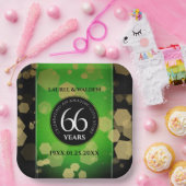 Elegant 66th Titanite Wedding Jubileum Papieren Bordje (Feest)