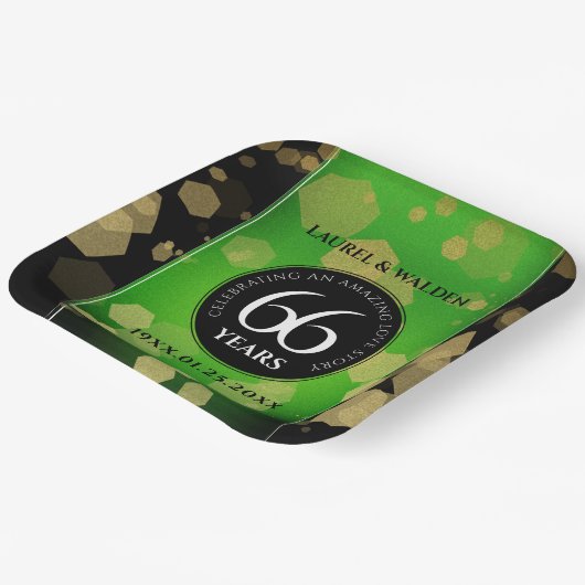 Elegant 66th Titanite Wedding Jubileum Papieren Bordje (Gebogen)