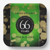 Elegant 66th Titanite Wedding Jubileum Papieren Bordje (Voorkant)