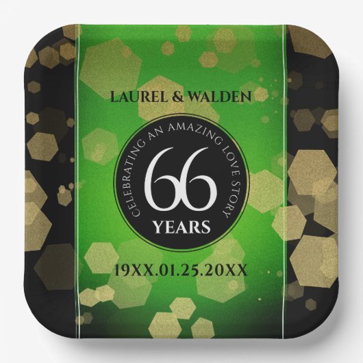 Elegant 66th Titanite Wedding Jubileum Papieren Bordje (Voorkant)