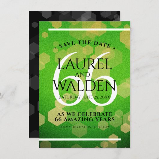 Elegant 66th Titanite Wedding Jubileum Save The Date (Voorkant / Achterkant)