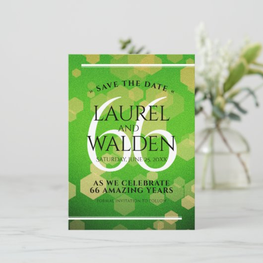 Elegant 66th Titanite Wedding Jubileum Save The Date (Staand voorkant)