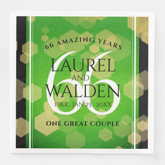 Elegant 66th Titanite Wedding Jubileum Servet (Voorkant)