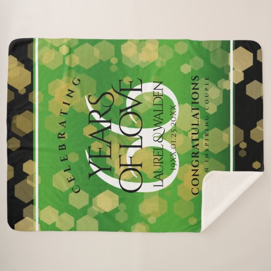 Elegant 66th Titanite Wedding Jubileum Sherpa Deken (Voorkant (horizontaal))