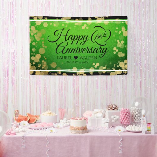 Elegant 66th Titanite Wedding Jubileum Spandoek (Feest)