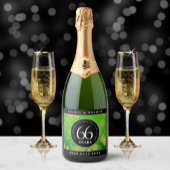 Elegant 66th Titanite Wedding Jubileum Sparkling Wijnetiket