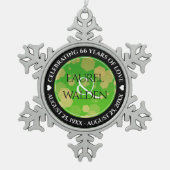 Elegant 66th Titanite Wedding Jubileum Tin Sneeuwvlok Ornament (Voorkant)