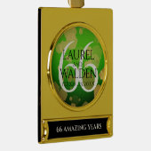 Elegant 66th Titanite Wedding Jubileum Verguld Banner Ornament (Rechts)