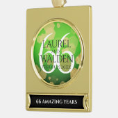 Elegant 66th Titanite Wedding Jubileum Verguld Banner Ornament (Links)