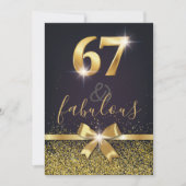 Elegant 67 & Fabulous Gold Glitter 67th Birthday Kaart (Voorkant)
